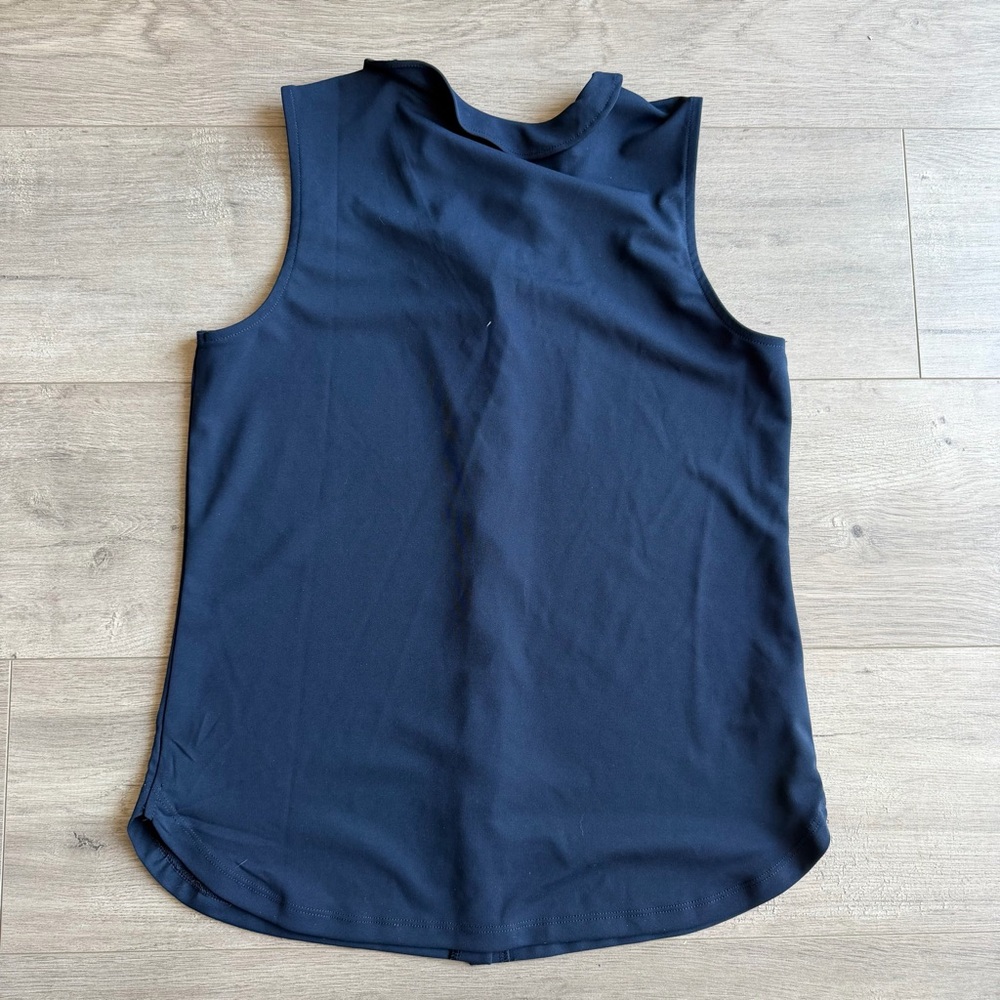 Ann Taylor Factory Navy Sleeveless Button-Up Blouse - size XS - Picture 4 of 4